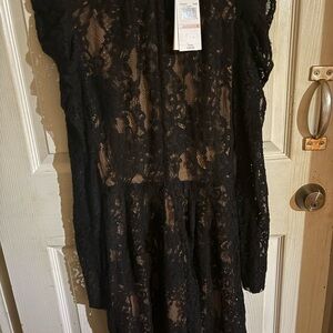 MICHAEL Michael Kors Black Lace Long Sleeve Dress